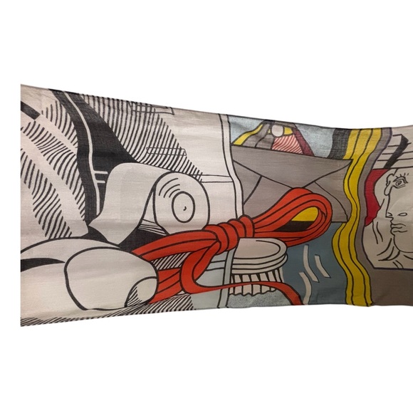 MoMA Roy Lichtenstein Scarf Green Street Mural Scarf - Picture 3 of 15